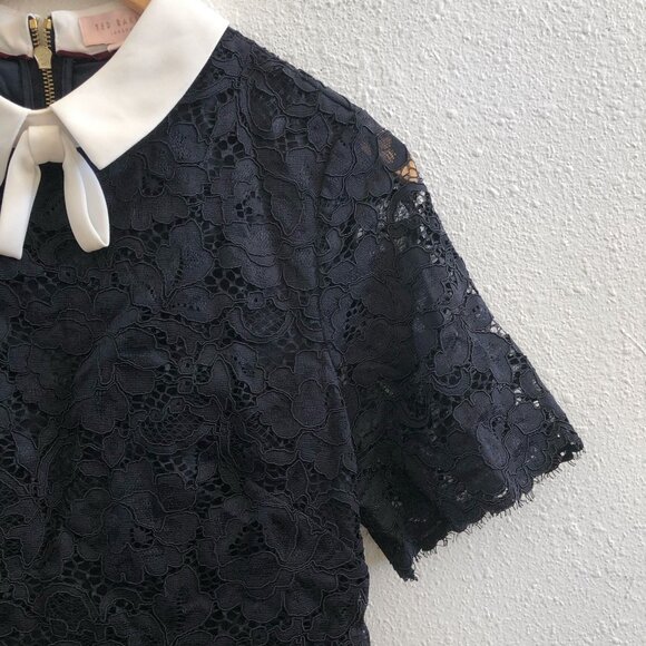 TED BAKER Dixxy Lace Bodice Double Layer Mini Dress Size 4 - Picture 7 of 12